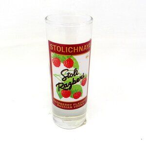 Stoli Raspberry Flavored Russian Vodka 2 oz Shot Glass Stolichnaya Russian